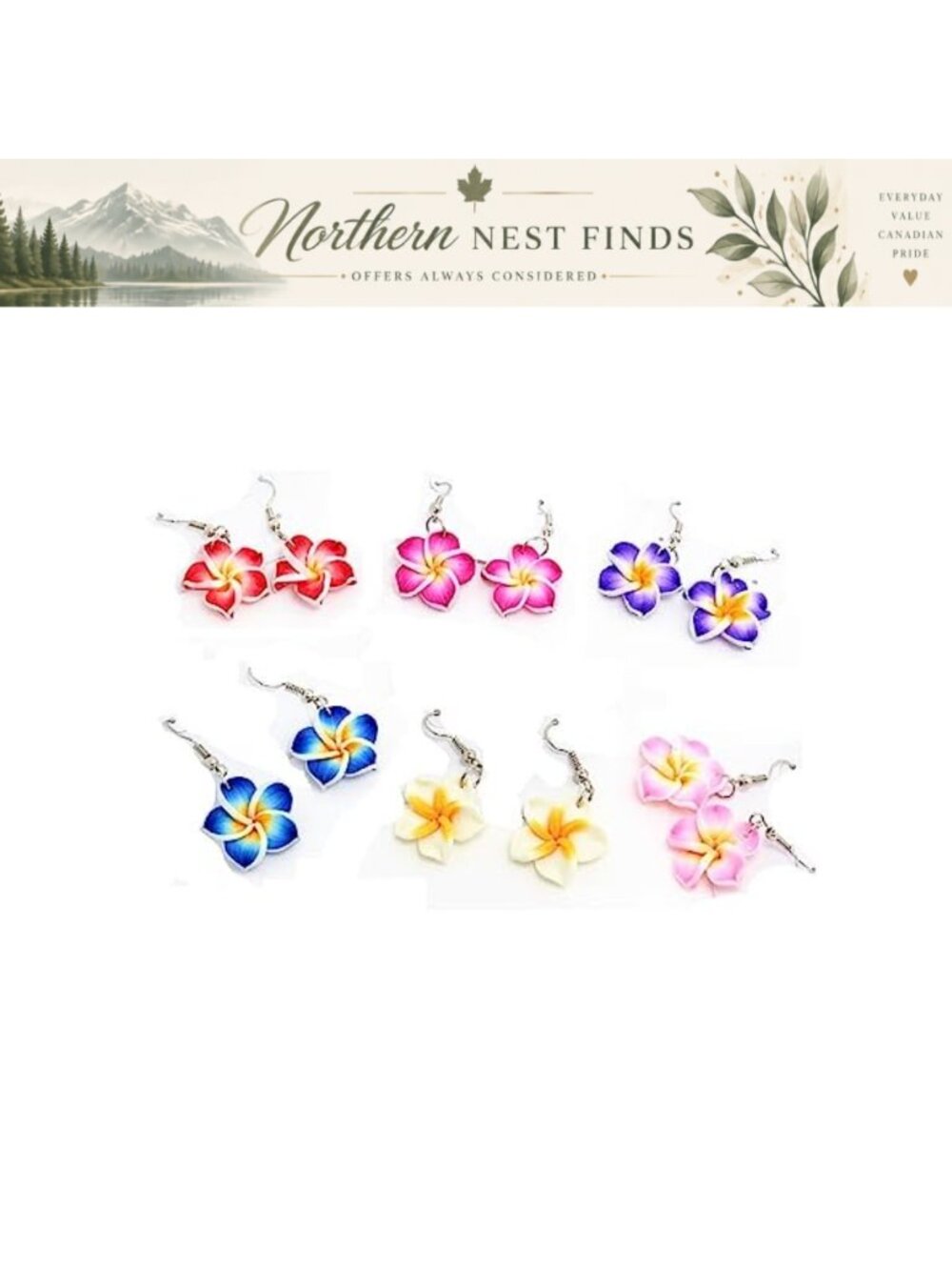 Hawaiian Plumeria Dangle Earrings EVA Foam Luau Beach Party Women Jewelry